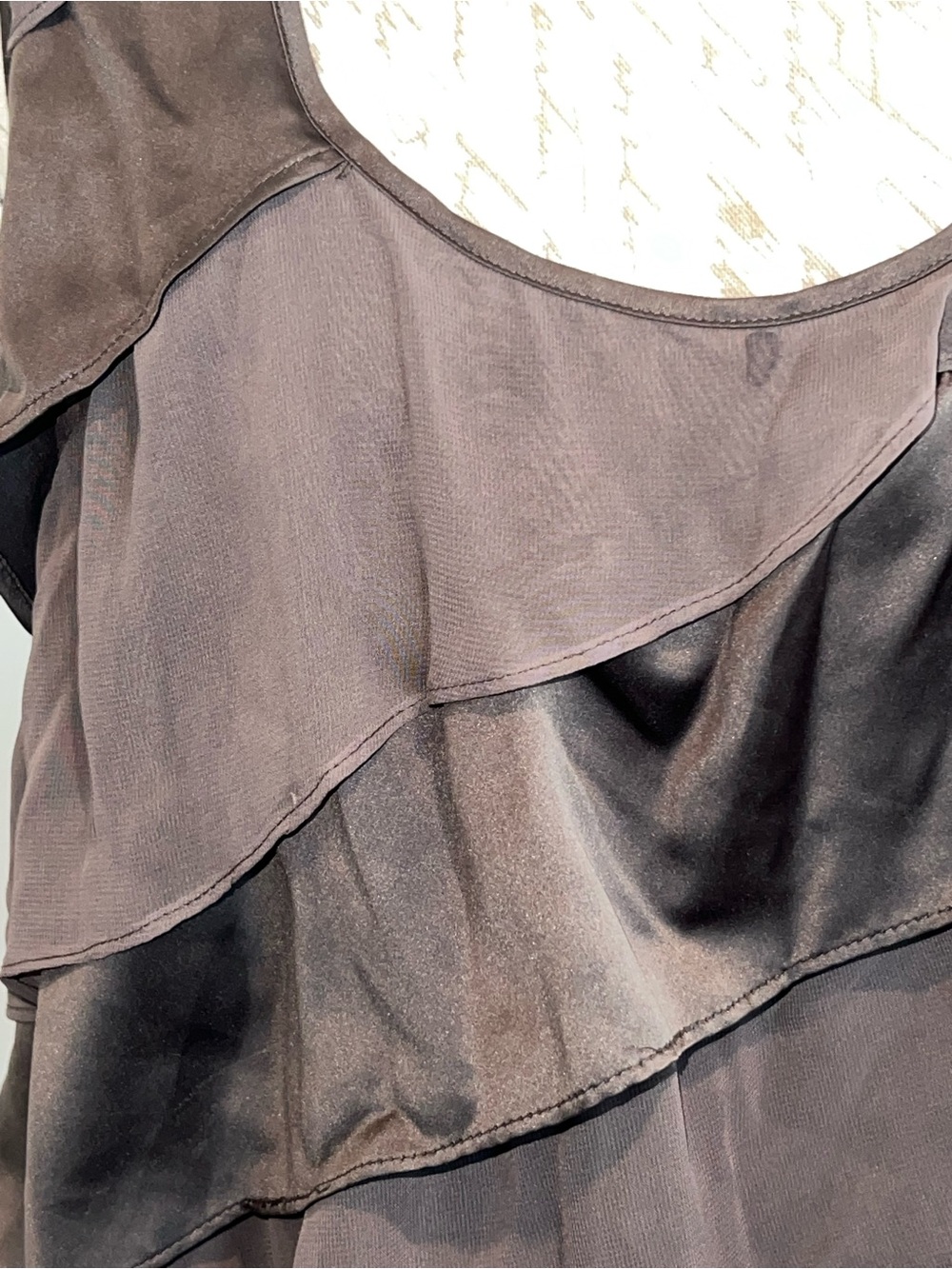 Target Brown Layered Ruffle Tank Top - Picture 2 of 5